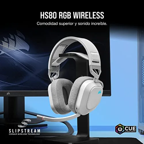 Corsair ▫️ Auscultadores para jogos multiplataforma HS80 RGB Wireless – Branco 3