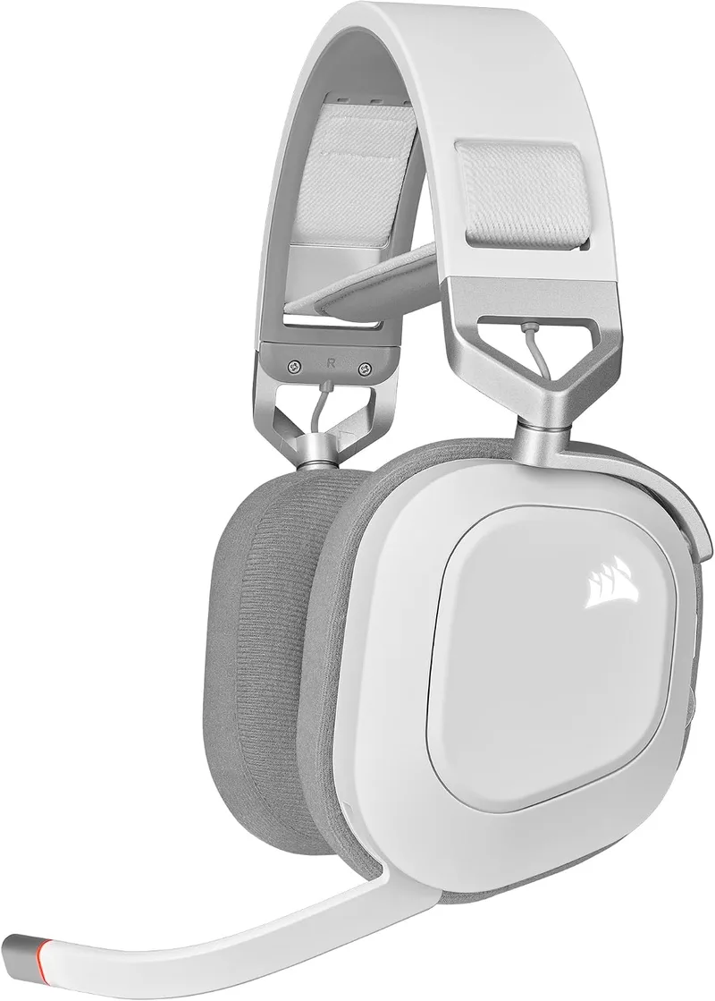 Corsair ▫️ Auscultadores para jogos multiplataforma HS80 RGB Wireless – Branco