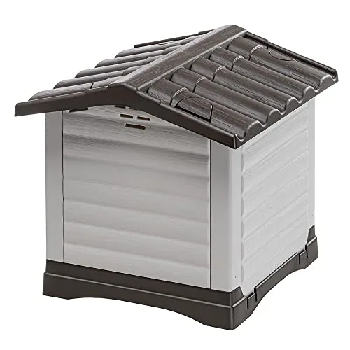 Ferplast ▫️ Casinha para cães de exterior DOGVILLA 50, Casinha para cães, Casa para cães, Base com drenagem, Base isolante, Telhado amovível, Grelha de ventilação, Plástico reciclado, 43 x 48 x h 44 cm 2