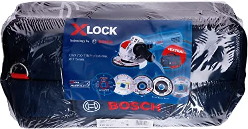 Bosch ▫️ Acessórios Pacote de sistema Professional X-LOCK – Kit universal e mini-esmeriladora GWX 750-115 X-LOCK, para vários materiais, metal, cerâmica, Ø 115 mm, acessório para esmeriladoras angulares 2