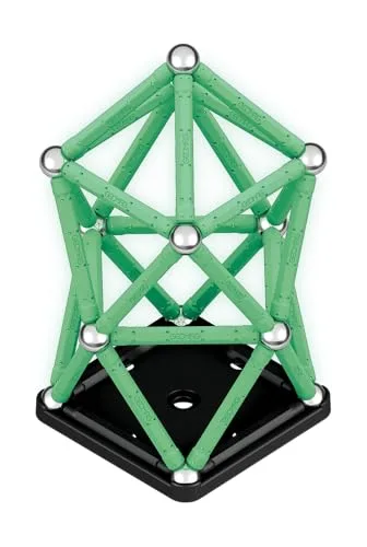 Geomag ▫️ Glow Recycled, Construções Magnéticas com Efeito Glow, Barras que Brilham no Escuro, Conjunto de 60 peças, Plástico 100% reciclado 4
