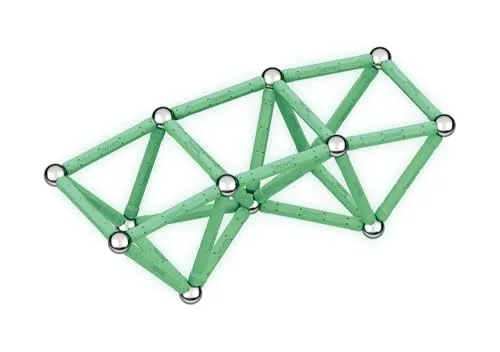 Geomag ▫️ Glow Recycled, Construções Magnéticas com Efeito Glow, Barras que Brilham no Escuro, Conjunto de 60 peças, Plástico 100% reciclado 5