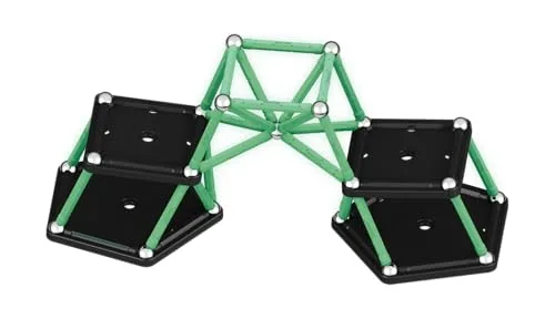 Geomag ▫️ Glow Recycled, Construções Magnéticas com Efeito Glow, Barras que Brilham no Escuro, Conjunto de 60 peças, Plástico 100% reciclado 6