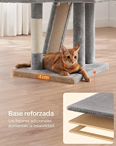 FEANDREA ▫️ Árvore para gatos, Torre de brincadeiras, Altura 134 cm 4