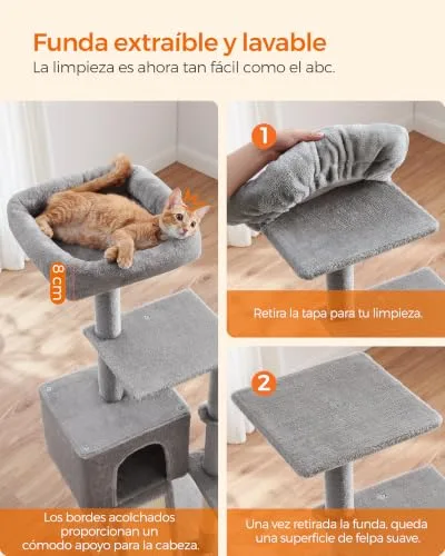 FEANDREA ▫️ Árvore para gatos, Torre de brincadeiras, Altura 134 cm 5