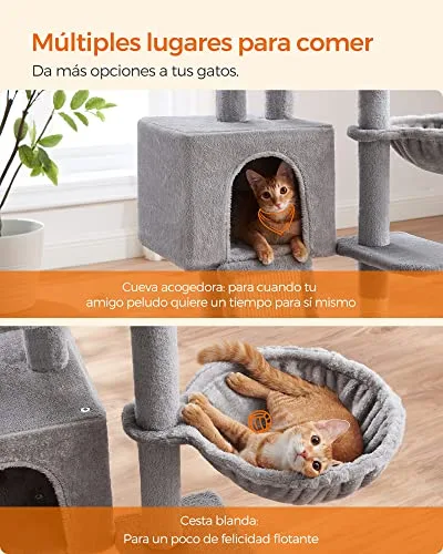 FEANDREA ▫️ Árvore para gatos, Torre de brincadeiras, Altura 134 cm 7