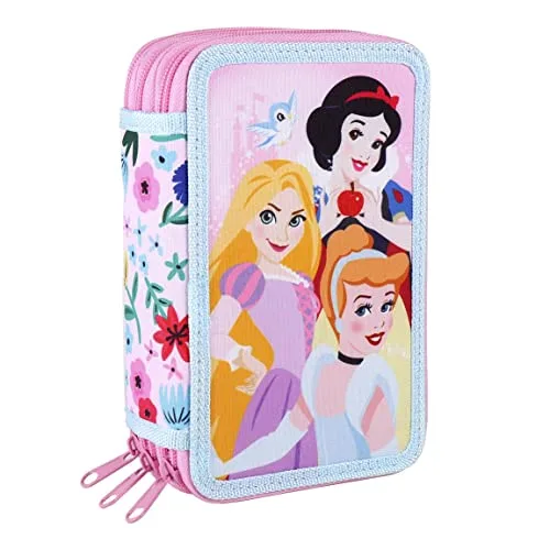 CERDÁ LIFE'S LITTLE MOMENTS ▫️ Estojo escolar com 3 compartimentos para meninas com as princesas da Disney | Inclui todo o material escolar necessário para o pré-escolar e o ensino básico - Licença oficial da Disney 2