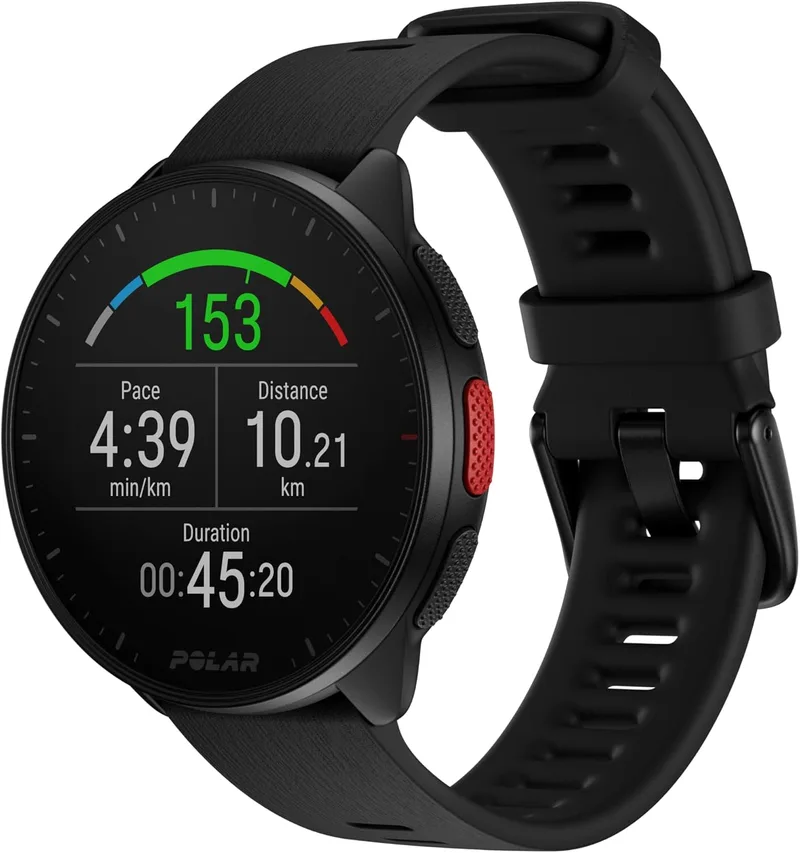 Polar ▫️ Pacer - Relógio de corrida com GPS - Processador de alta velocidade - Leve - Ecrã brilhante - Botões de fácil acesso - Treino e recuperação personalizados - Monitor de frequência cardíaca - Controles de música