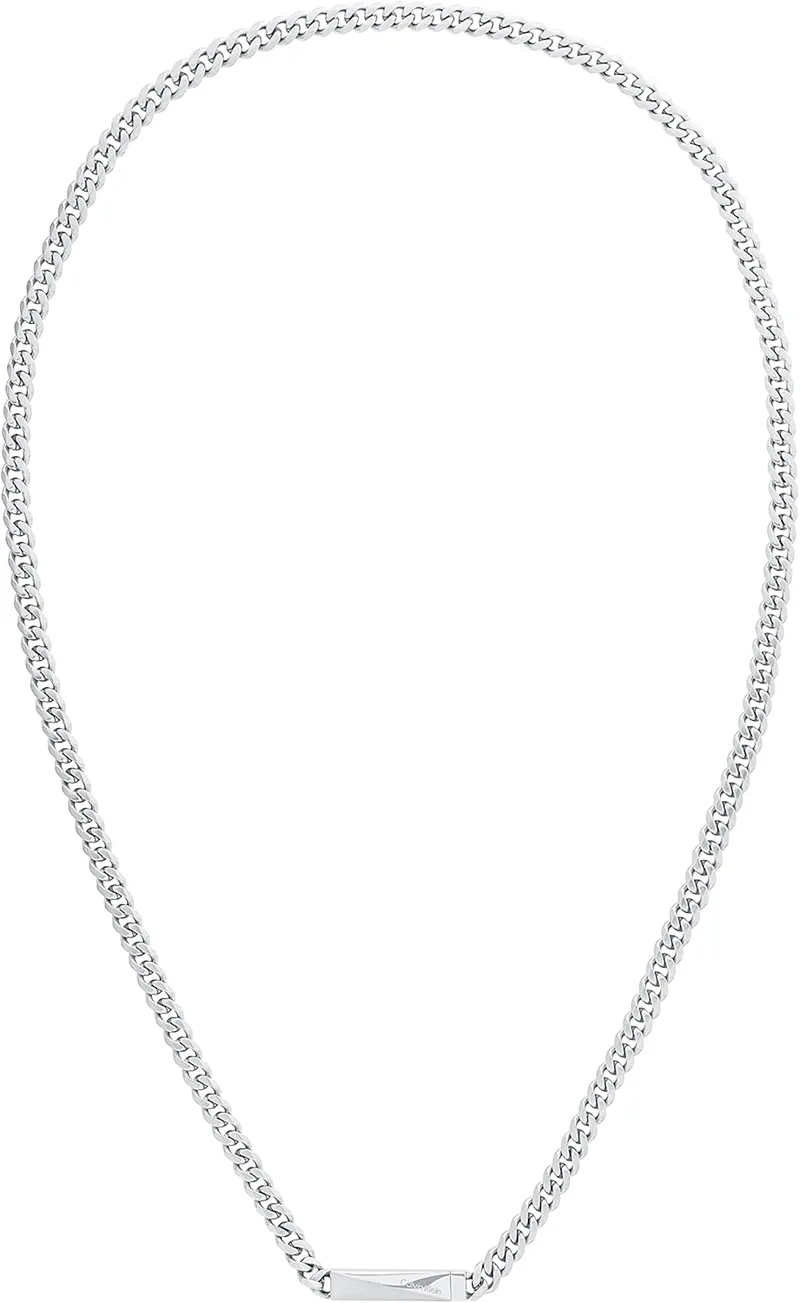 Calvin Klein ▫️ Colar de corrente para homem da coleção ICONIC ID em aço inoxidável com um pingente - 35000055