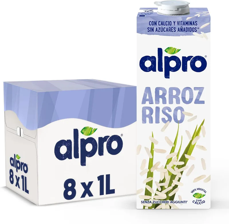 Alpro ▫️ Bebida de arroz vegetal - Embalagem de 8 x 1L