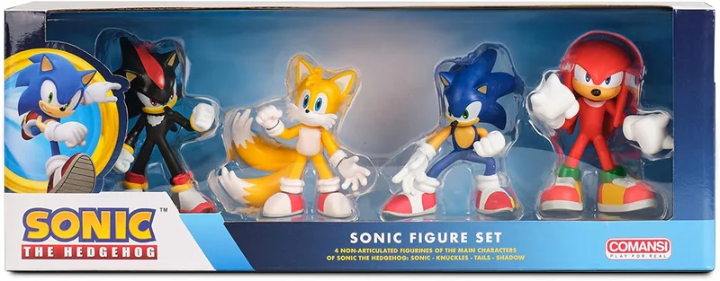Comansi ▫️ Figures Sonic, Conjunto de coleção Sonic 4 figuras, 9 cm