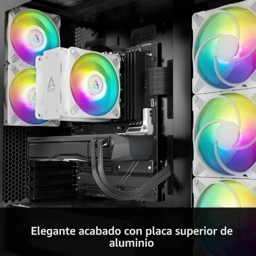 ARCTIC ▫️ Freezer 36 A-RGB - Ventilador de CPU de torre única com configuração Push-Pull, duas ventoinhas P de 120 mm com pressão otimizada, rolamento fluidodinâmico, 200-2000 RPM, 4 tubos de calor, inclui MX-6 - Branco 2