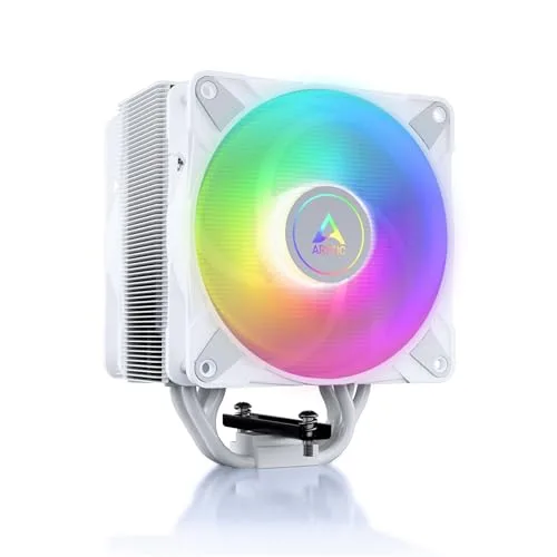 ARCTIC ▫️ Freezer 36 A-RGB - Ventilador de CPU de torre única com configuração Push-Pull, duas ventoinhas P de 120 mm com pressão otimizada, rolamento fluidodinâmico, 200-2000 RPM, 4 tubos de calor, inclui MX-6 - Branco 4