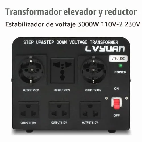 Cantonape ▫️ 3000 VA Conversor de Tensão - Saída 110/220 Volts CA - Transformador com núcleo toroidal dos EUA de 3000 Watts 4