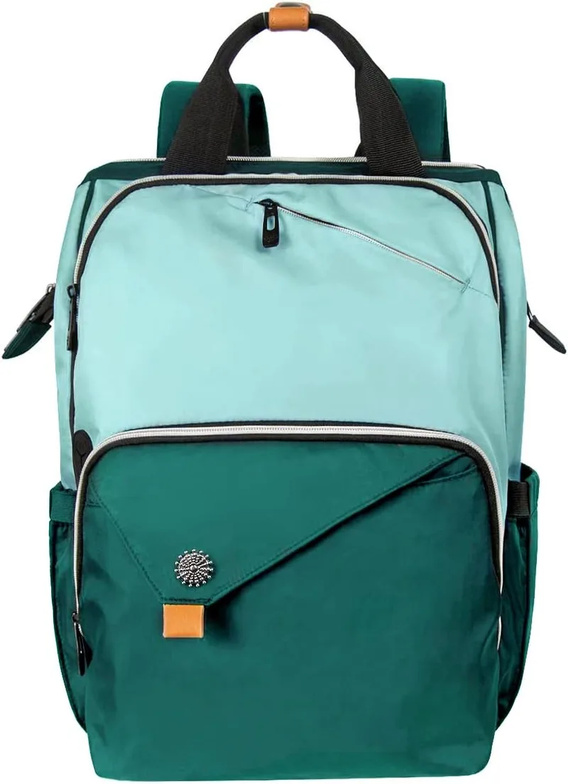 Hap Tim ▫️ Mochila Portáti, para homem e mulher, com compartimento ajustável para computador até 15,6 polegadas, mochila escolar impermeável para o trajeto diário de trabalho e negócios - Azul acinzentado