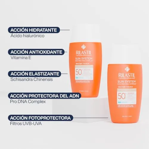 Rilastil ▫️ Sun System Water Touch, Protetor Solar Facial Color SPF50+, 50 ml 2