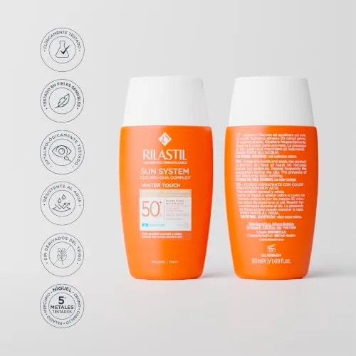 Rilastil ▫️ Sun System Water Touch, Protetor Solar Facial Color SPF50+, 50 ml 3