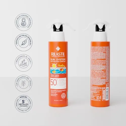 Rilastil ▫️ Sun System Baby, Protetor Solar Corporal FPS 50+ em spray, 200 ml 3
