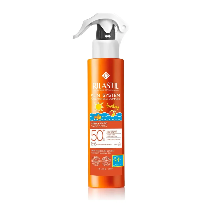 Rilastil ▫️ Sun System Baby, Protetor Solar Corporal FPS 50+ em spray, 200 ml