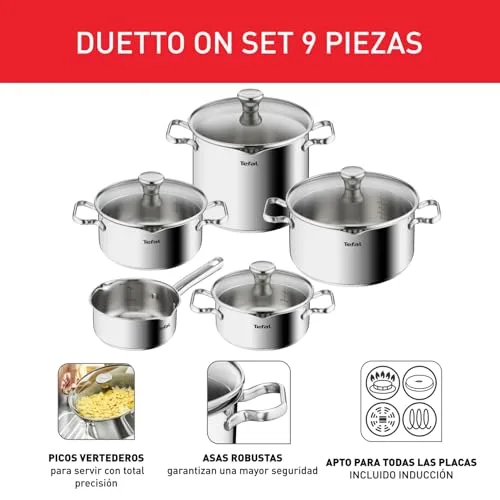 Tefal ▫️ Duetto On - Conjunto de 5 peças + 3 acessórios, aço inoxidável 3