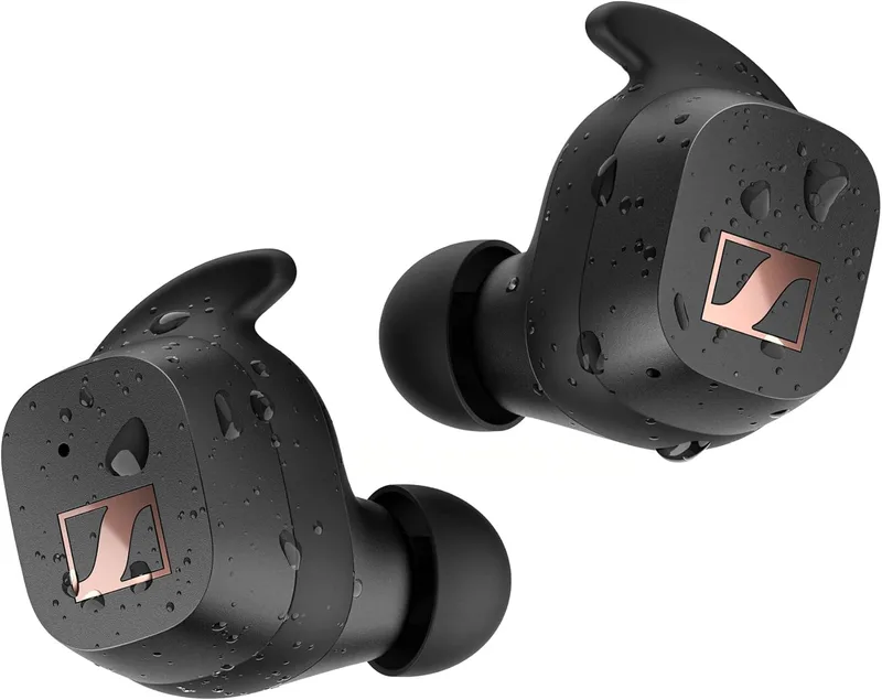 Sennheiser ▫️ Sport True Wireless - auscultadores intra-auriculares Bluetooth para estilos de vida ativos, com cancelamento de ruído, controlos táteis e autonomia de 27 horas, Preto