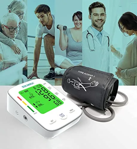 SOLMIRA ▫️ Tensiómetro digital de braço CK-A139, automático, 2 utilizadores x 90 medições, indicador da OMS, ecrã grande, braçadeira ajustável de 22 a 32 cm, alimentação por USB tipo C ou pilhas, branco 4