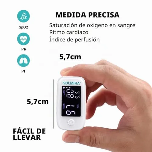 SOLMIRA ▫️ Oxímetro de pulso para dedo, alta precisão, resultado rápido, inclui cordão 4