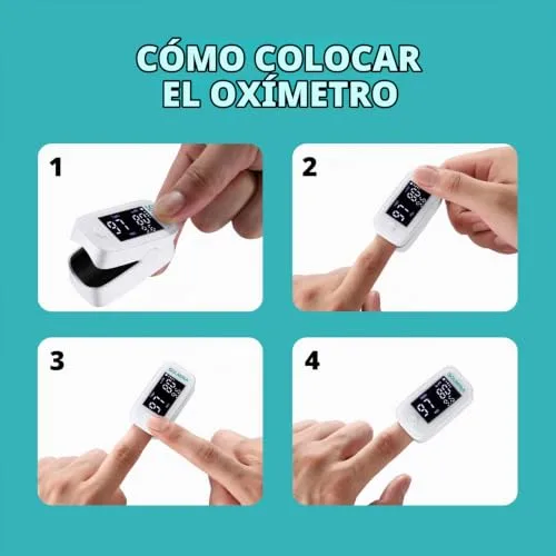SOLMIRA ▫️ Oxímetro de pulso para dedo, alta precisão, resultado rápido, inclui cordão 6