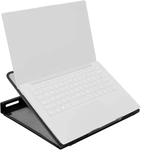 Amazon Basics ▫️ Suporte Ergonómico Ventilado para Portátil, Ajustável em 7 Níveis, Malha de Aço para Arrefecimento, para Visualização e Digitação Básica, Compatível com Portáteis de 10 a 17,3 polegadas, Preto 5