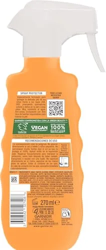 Garnier ▫️ Delial Crianças Hydra 24h Protect - Protetor Solar em Spray FPS 50+. Proteção muito elevada. Resistente à água e à areia. Para crianças. Testado sob controlo pediátrico. 270 ml 2