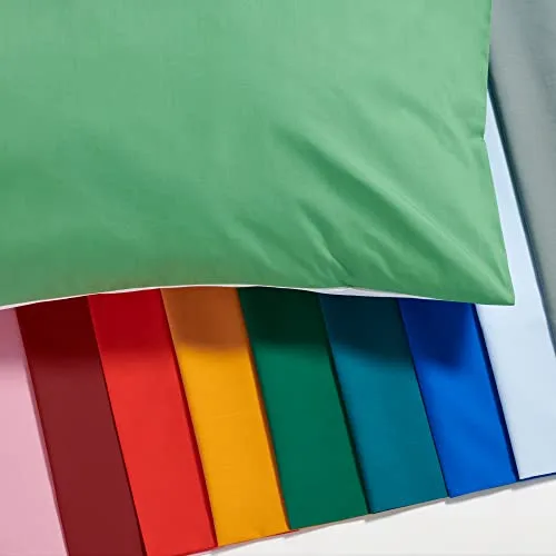 osama home ▫️ OSAMA Pantone™ – Conjunto de capa de edredão para cama de casal, 255 x 200 cm, 100% algodão percal de 200 fios – 2 lugares, dupla face, azul claro/branco 2