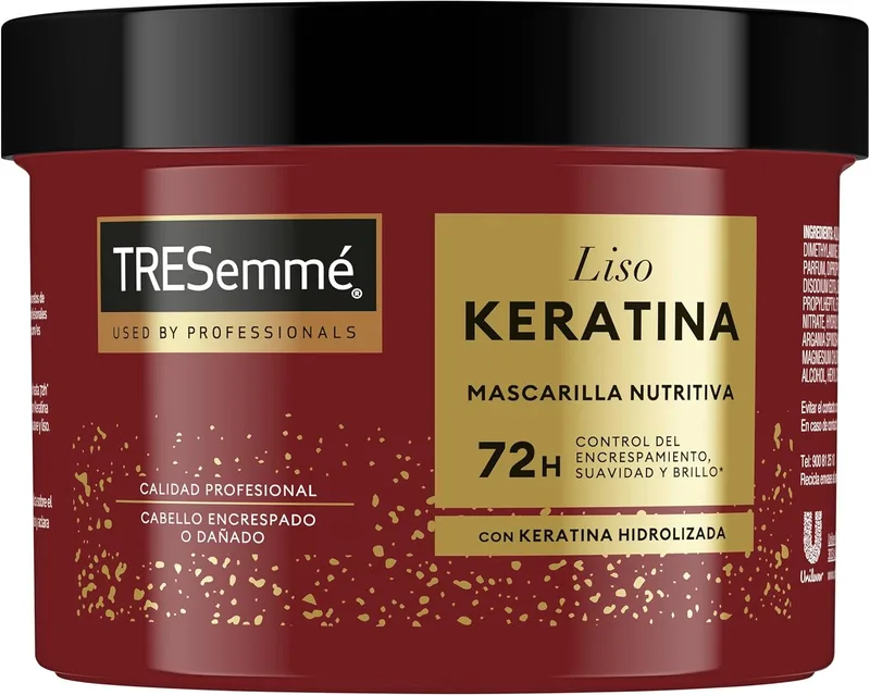 TRESemmé ▫️ Máscara para cabelos secos e com tendência a ficar crespos Liso Keratina com óleo de marula e queratina, 440 ml