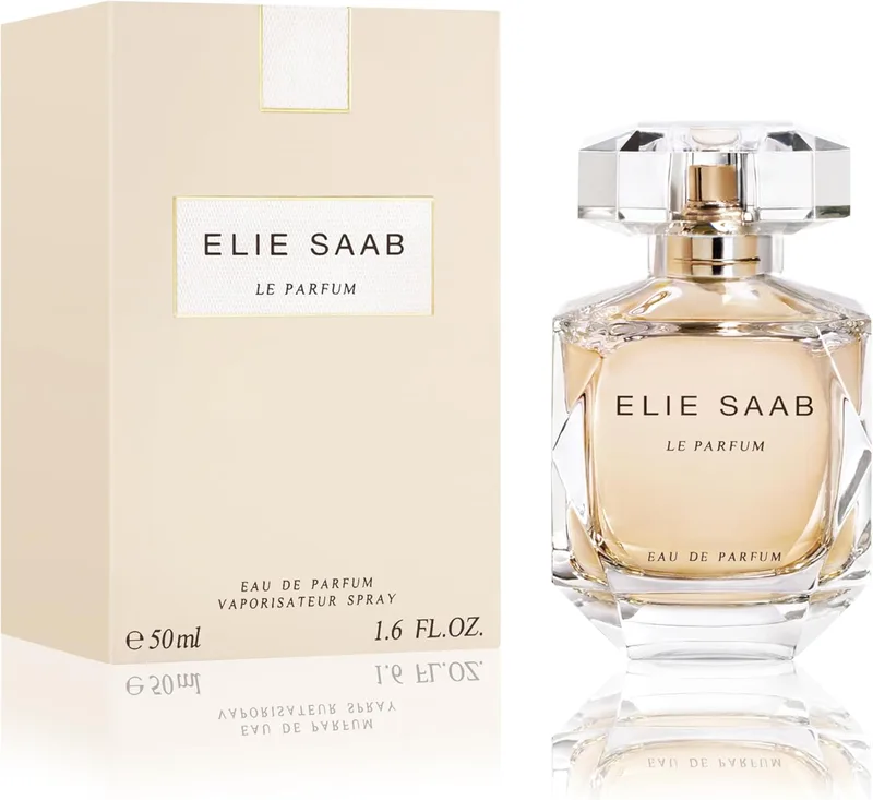 Elie Saab ▫️ Le Parfum 50 ml – Água de Perfume para Mulher – Fragrância floral cipriada – Notas de flor de laranjeira, jasmim, rosa mel e patchouli – Frasco de vidro transparente