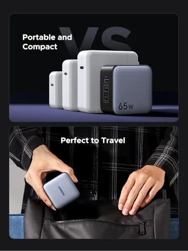 UGREEN ▫️ Nexode 65 W – Carregador USB-C de viagem GAN, internacional e universal 6