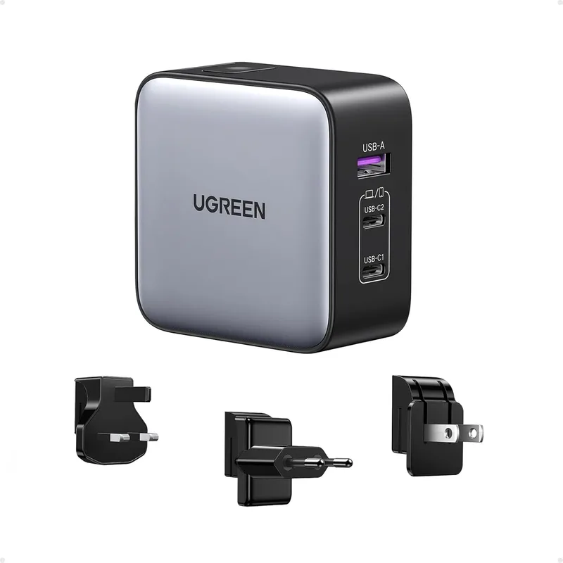 UGREEN ▫️ Nexode 65 W – Carregador USB-C de viagem GAN, internacional e universal