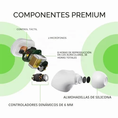 Belkin ▫️ Auscultadores True Wireless SOUNDFORM Play com predefinições de equalização, certificação IPX5, 38 horas de autonomia, compatíveis com iPhone, Galaxy e outros, brancos 3