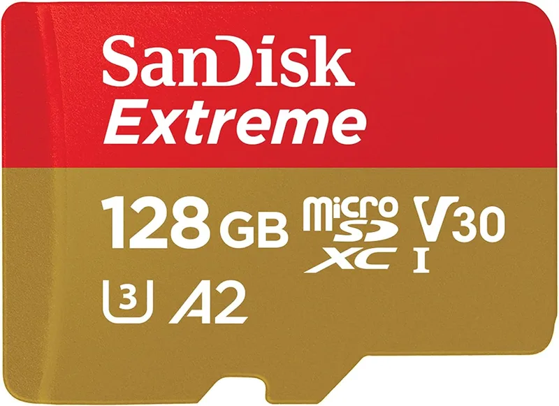 SanDisk ▫️ Cartão SD Extreme Micro SDXC 128GB + Adaptador SD, (Para smartphones, câmaras de ação, drones) V30, até 190 MB/s, RescuePRO Deluxe, A2 C10 U3 UHS-I,