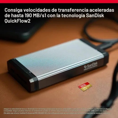 SANDISK ▫️ Cartão Micro SDXC Extreme de 256 GB + adaptador SD (para smartphones, câmaras de ação, drones) V30, até 190 MB/s, RescuePRO Deluxe, A2 C10 U3 UHS-I 4