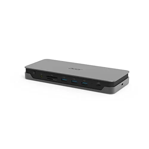 Acer ▫️ Estação de acoplamento USB-C, 2x HDMI 2.0, DisplayPort 1.4, Ethernet 3