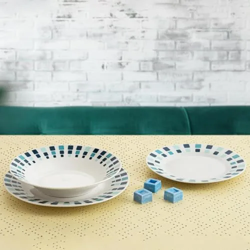 Quid ▫️ Conjunto de louça de porcelana Simetric, 18 peças – para 6 pessoas, branco, modelo único 2