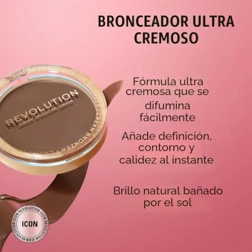 Revolution Beauty London ▫️ Makeup Revolution, Ultra Cream Bronzer, Light, para tons de pele claros, 6,7 g 2