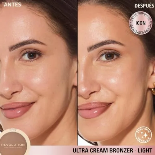 Revolution Beauty London ▫️ Makeup Revolution, Ultra Cream Bronzer, Light, para tons de pele claros, 6,7 g 3