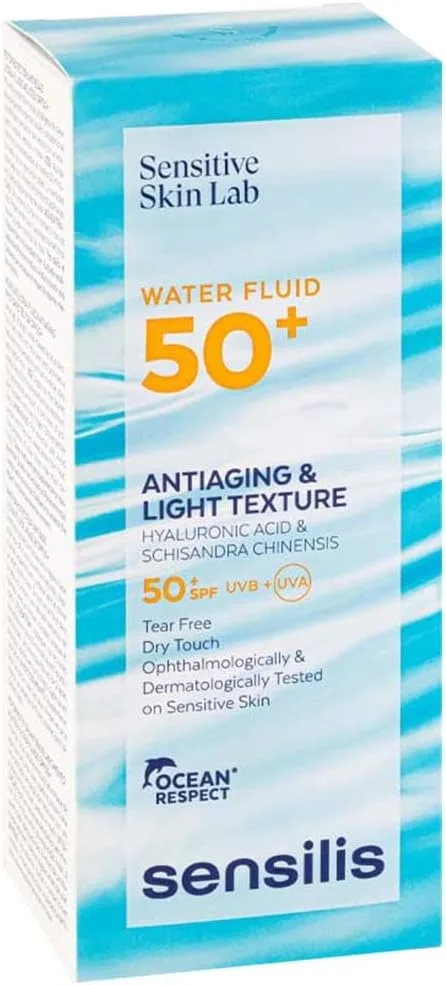 Sensilis ▫️ Water Fluid 50+ Leve, Protetor Solar Facial Antienvelhecimento, 40 ml