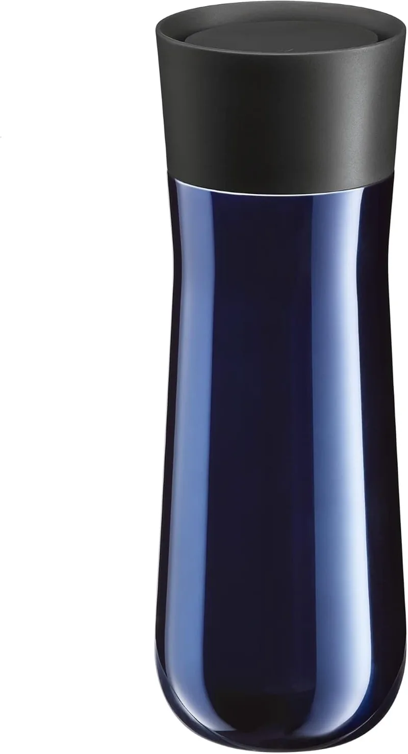 WMF ▫️ Impulse Termo - Caneca térmica, aço inoxidável, 350 ml, com fecho automático, abertura de 360°, mantém as bebidas quentes durante 8 horas ou frias durante 12 horas, cor azul