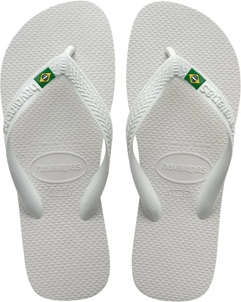 Havaianas ▫️ Top Brasil, Chinelos Confortáveis, Duráveis e Leves, com Sola Antiderrapante, Bandeira do Brasil nas Tiras, Unissex Adultos
