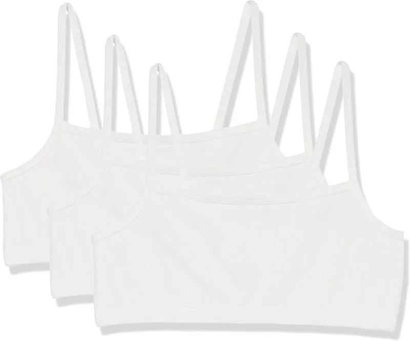 Hanes ▫️ Conjunto de bralettes String, sutiã de baixo impacto, bralette em algodão elástico refrescante, conjunto de 3 sutiãs para mulher (conjunto de 3)