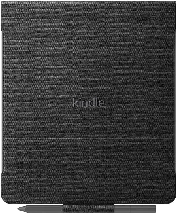 Amazon ▫️ Capa em tecido para Kindle Scribe, com tampa dobrável e fecho magnético (compatível apenas com o Kindle Scribe) | Design fino e leve | Preto