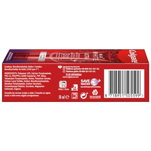 COLGATE MAX WHITE ▫️ Pasta de dentes Ultra Active Foam, 50 ml 3