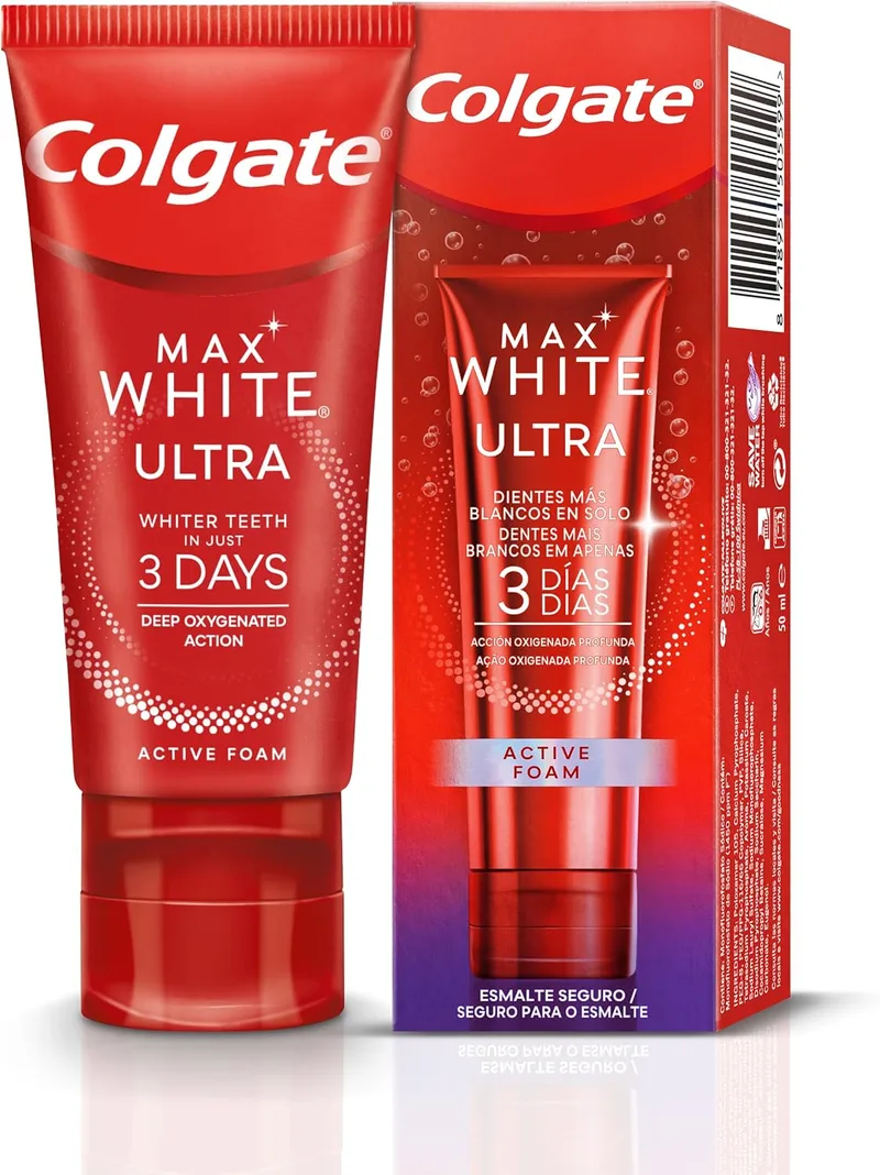 COLGATE MAX WHITE ▫️ Pasta de dentes Ultra Active Foam, 50 ml