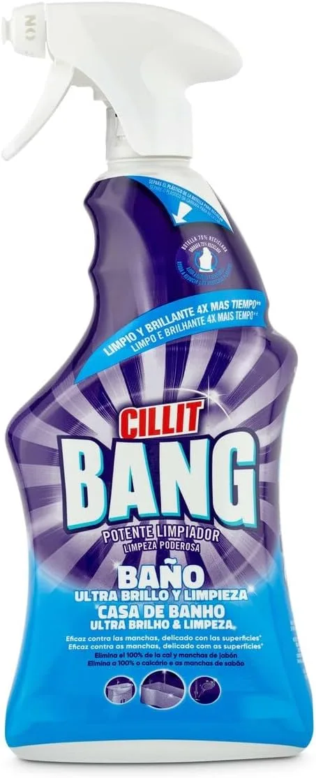 Cillit Bang ▫️ Bathroom Ultra Shine, potente produto de limpeza para casa de banho, formato spray - 750 ml
